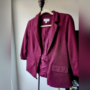 ELLE  Women's Open Burgundy Blazer Size XS